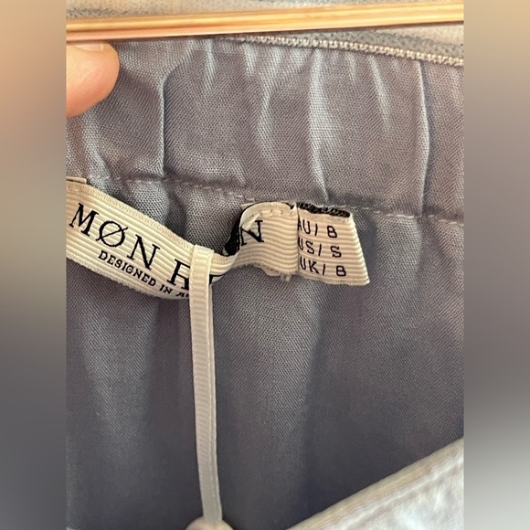 NWT Mon Renn Serape Pastel Blue and White Preppy January Sample Mini Skirt - Picture 2 of 8